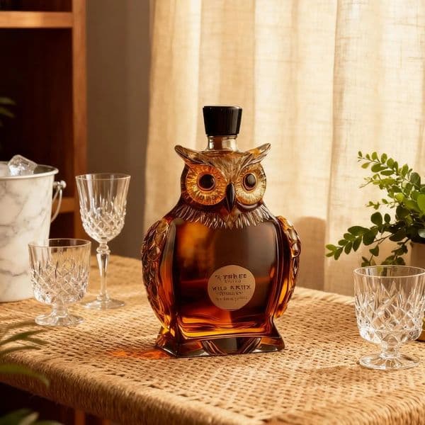 Whiskey Decanter Bottle 350ml High Transparency Vintage Drinks Container Glass Liquor Decanter Bottle for Father Boyfriend 260409BJ