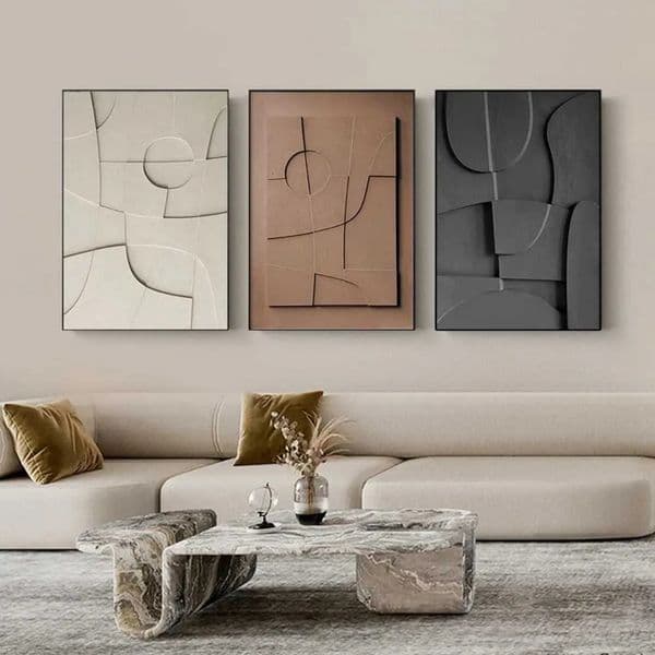 Designer art Nordic Geometric 3D Effect Canvas Painting Large Wall Art Abstract Line Aesthetic Poster And Prints Living Room Home Decor Ral Free Shipping 3