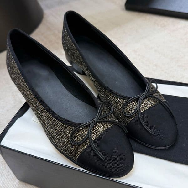 Designer CC Classic Ballerinas Ladies Fashion Bow Flat Bottomed Loafers Womens Round Head Inside Sheep Skin Ballerinas Genuine Leather OutsoleSizes 35 42