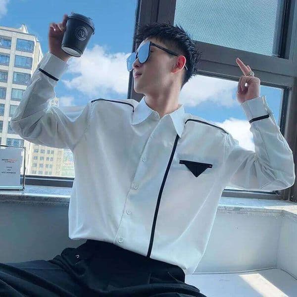 Sprin Autumn New Fashion Solid Color POLO Collar Men's Designer Fashion Clothing Long Sleeve Shirts Chaopai Simplicity Versatile Buttons Blouses