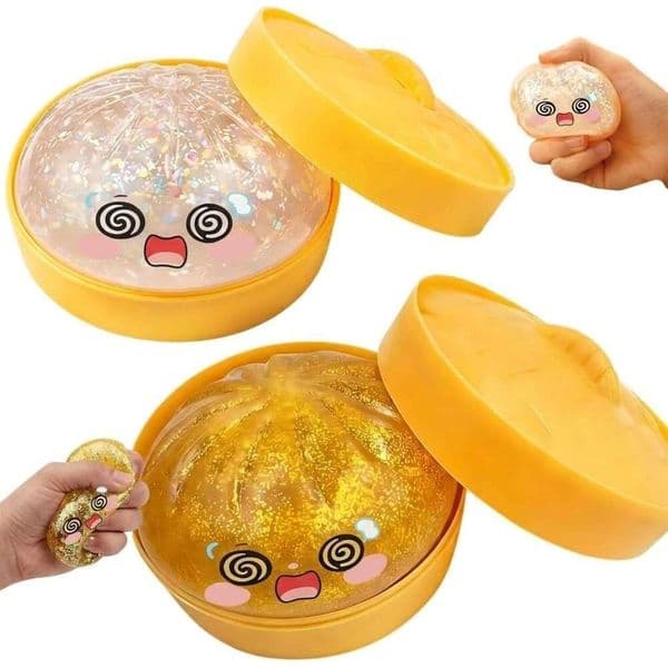 Lemoneon Glitter Dumpling Squishy Mystery Box 2 Pcs - 2026 Upgraded Dumplings Squishes for Adults Teens Squeeze Easter Basket Stuffers & Stocking Stuff Shocked 779