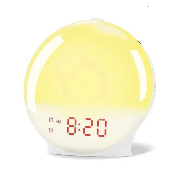 Luxury Designer Decor Alarm gift set With Sunrise Sunset Simulation FM Radio Night Light Bedside Digital Clock For Gentle Natural Wake Up Decoration Home 2