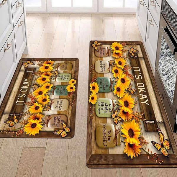 Luxury Designer gift set Decor Sunflower Kitchen Mat Entrance Door Suitable For Living Room Carpet Home Bedroom Lobby Balcony Anti Slip Decoration 1 thumbnail 2