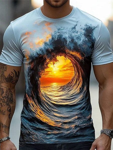 Bestseller Funny Optical Illusion Graphic T Shirt For Men 3D Printed Art Abstract T-Shirt Y2k Tops Harajuku Fashion Street Unisex Clothing Ddmysat
