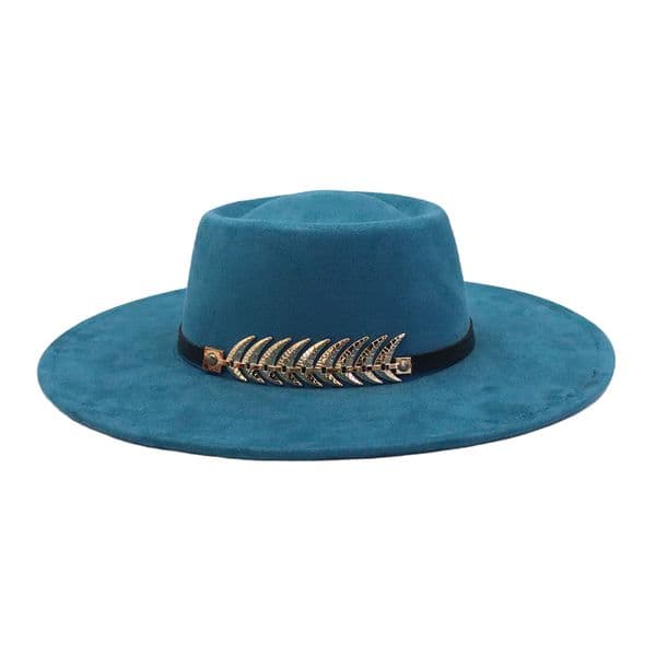 Concave Top Suede Fedora Hat for Men Women 9.5cm Big Brim Party Felt Hat Fish Bone Belt Accessories Elegant Church Hats
