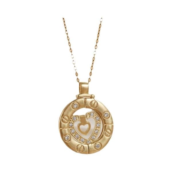 Jewelry Necklaces for Women, Heart Circle Cubic Zirconia Pendant, Titanium Steel Light Luxury Minimalist Clavicle Chain Birthday Gift