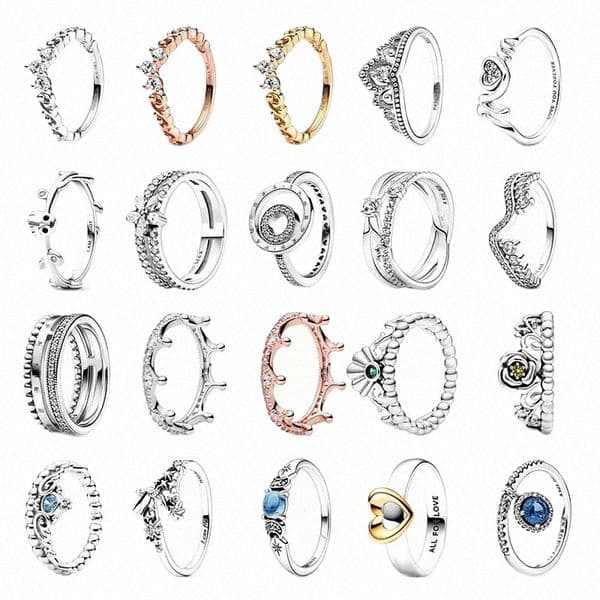 2025 spring summer new lovely crown designer ring for women s925 sier 18k rose gold love heart shine crystal love engagement rings jewelry 48Jh#