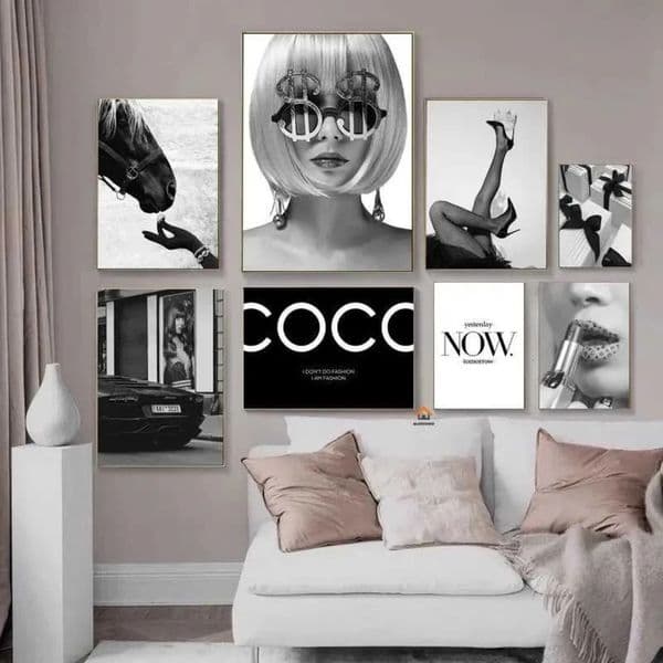 Designer Modern Black White Fashion Sexy Girl Poster Aesthetic Canvas Painting Wall Art art Pictures Posters And Prints Living Room Home Decor Shipping 2