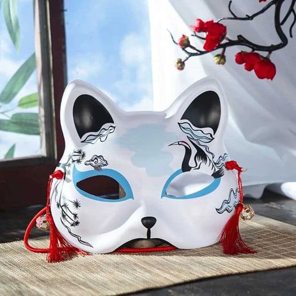 HUA Cosplay Mask Handmade Half Face Mask Japanese Cat Mask Japanese-Style For Stage Performances Anime Cosplay L260526