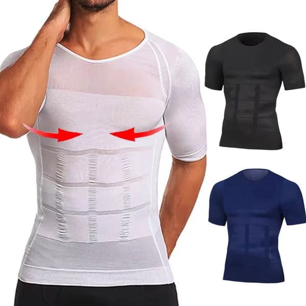 Mens Slimming Body Shaper Compression Shirt Tummy Control Slimmer Shapewear Gynecomastia Undershirt Posture Corrector Tops 260410