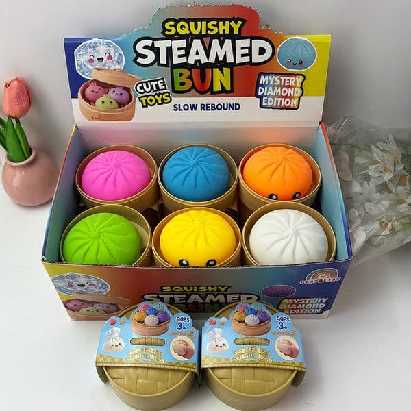 2026 New Colorful Dumpling Steamer Silation Bun Squishy Anxiety Stress Sensory Slow Rebound Fidget Toys For Kids And Adults With Autism Toy