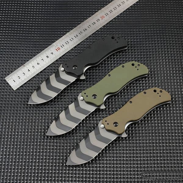 Top Quality 0350 Flipper Folding folding knife Knife 8Cr13Mov Titanium Coating Drop Point Blade Outdoor Camping Hiking EDC Pocket Knives