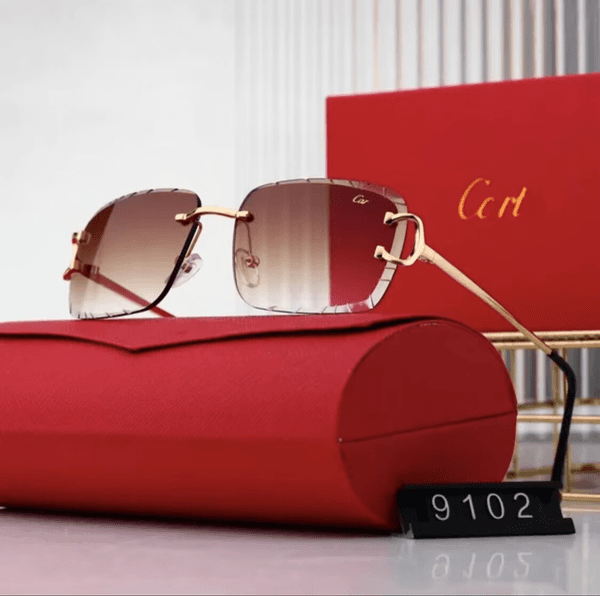 Designer Sunglasses Men Women sunglasses Fashion Classic Frame Glasses Leopard Head Composite Metal Rimless Optical Frame Sunglasses UV 400 With Box