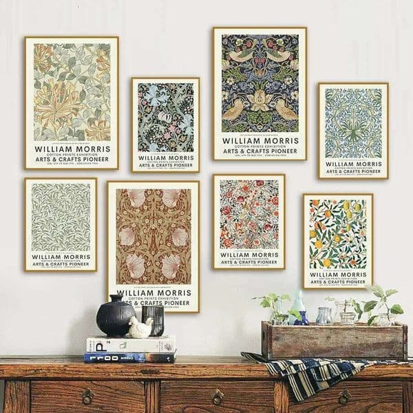 Scandinavian Classic Vintage Wall Art William Morris Flower Leaf Bird Canvas Poster Prints Home Bedroom Living Room Decoration 26Y0411