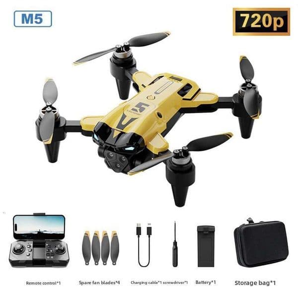 New Product M5 Off Foldable Drone With High-Definition Aerial Photography, Long Battery Life, Remote Control Three-Camera Quadcopter Kuhangxin 2606