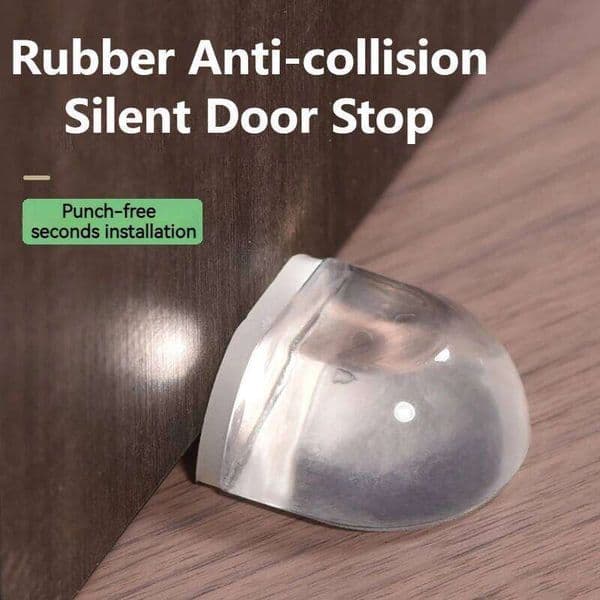 Punch-Free Transparent Door Stopper Holder: 1/2Pcs Self-Adhesive Wall & Furniture Guard for Home Protection
