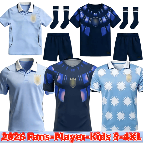Uruguay jersey 2026 world cup Soccer Jerseys 26 27 L.SUAREZ E.CAVANI N.DE LA CRUZ National Team Football Shirts kids kits G.DE ARRASCAETA F.VALVERDE R.ARAUJO R.BENTANCUR 4X