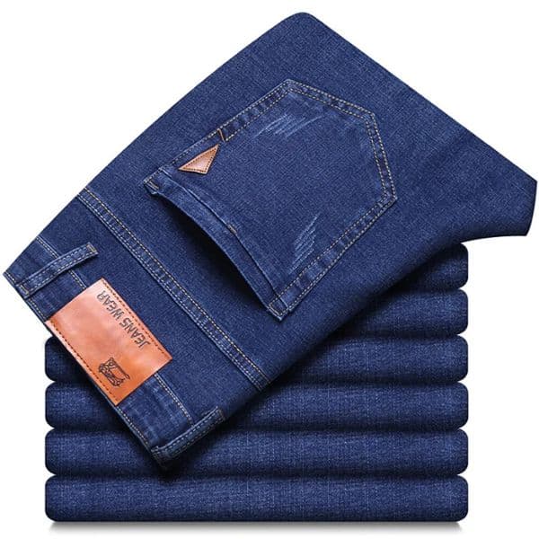 Men Fashion Straight Jeans 2024 Stretch Slim Fit Pants Comfortable Soft Business Denim Trousers Male Clothing 260330