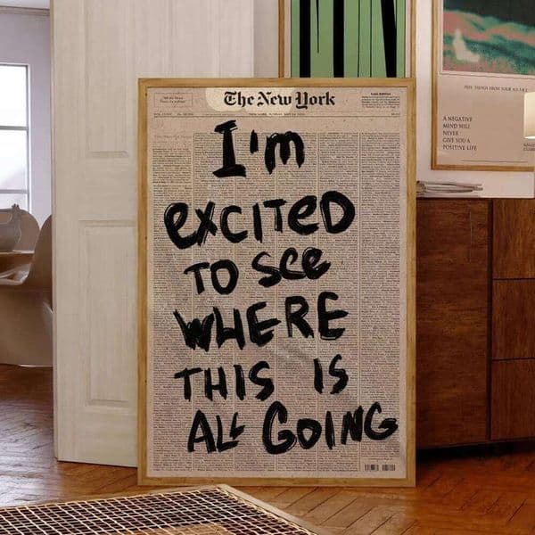 Typography Vintage Newspaper Psychedelic Quotes Wall Art Prints Canvas Painting Poster Pictures For Living Room Home Decor 26Y0411