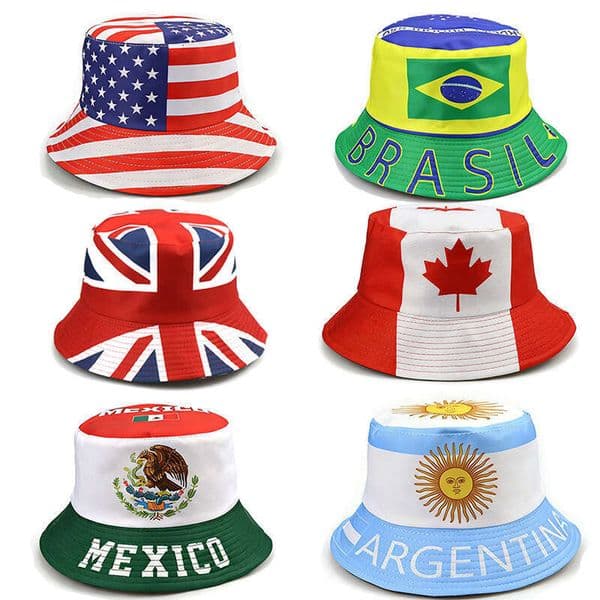 World Cup National Flag Bucket Hat, Sun Protection Country Flag Fisherman Hat for Soccer Fans, 2026 World Cup Sports Event