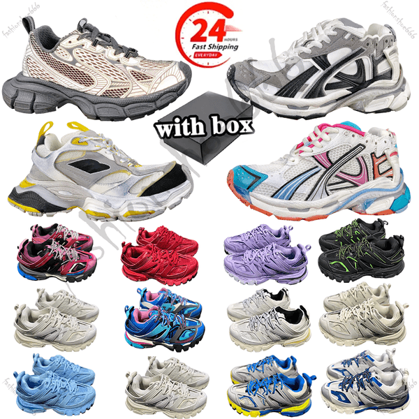 Designer Casual Shoes Runner 7.0 7.5 Track 3.0 Men Women Paris Triple White Black Pink Grey Beige Sneakers Gomma Leather Nylon Printed Platform Eur 35-45