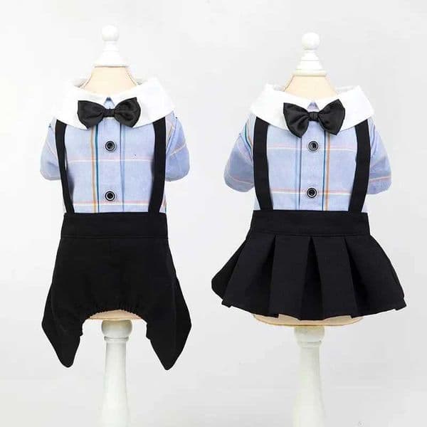 Dog Wedding Dress Couple Pet Clothing Jumpsuit Skirt Spring Summer Dog Clothes Overalls Yorkshire Poodle Pomeranian Puppy Outfit H260411