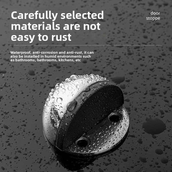 Magnetic Door Stopper Anti-Collision Buffer Silicone Floor Mount No-Drill Windproof for Glass Bedroom Doors
