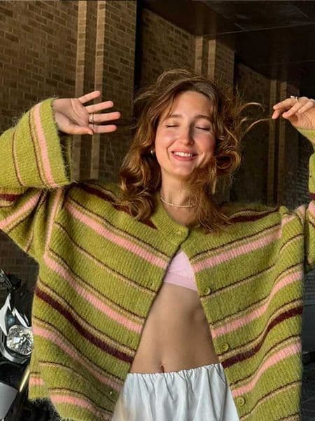 Knitting Stripped Women Coat Single Breasted Long Slve Female Cardigan Fashion Clothing For Lady Spring 2025 T260410