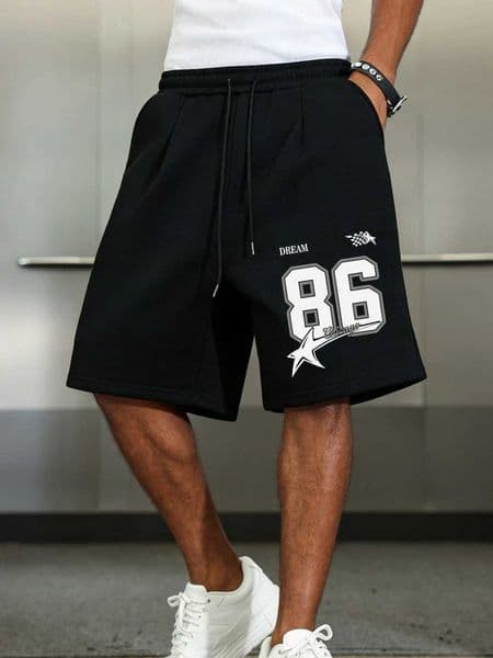 Chicago 86 Star Prints Pants Mens Basics High Waisted Wide Knee Length Shorts Summer Oversized Shorts Casual Pocket Male Clothes H260411