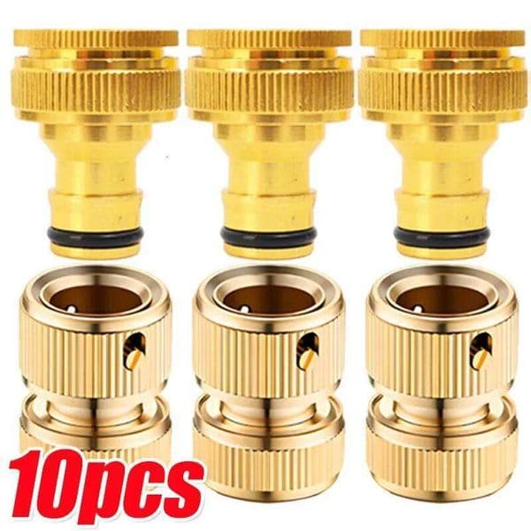 10/1PCS Universal Water Pipe Quick Connectors Brass Garden Adapter Drip Irrigation Hose Tap Joint Watering Fittings