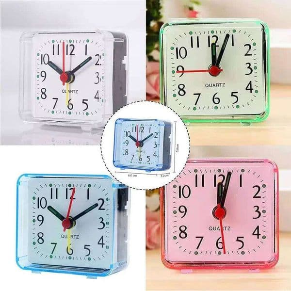 1pc Table Square Small Electronic Bed Compact Travel Clock Quartz For Child Students Desk Alarm Decor