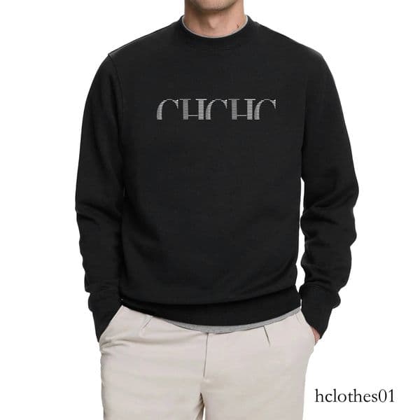 CH Autumn Winter New Men's Casual Sweatshirts O Neck Pullover Streetwear Solid Tops Fashion Men Hoodies