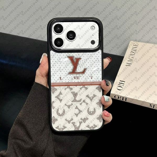 Designer Phone Case 17 Pro Max Golden Badge Luxury iPhone Case with for iPhone 16 ProMax Cases Apple 15 14 13 iPhone17 iPhone16 Cell Phone Cases Leather Mobile Cover