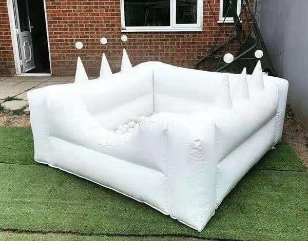 3.5mLx3.5mWx1.5mH (11.5x11.5x5ft) White inflatable ball pits with small mini size moonwalk pond kids toddler pvc pool for sale