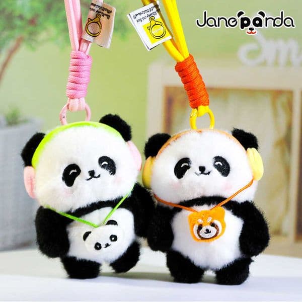 Cartoon Cute Music Party Panda Pendant Plush Keychain Bag Decoration Gift S260411