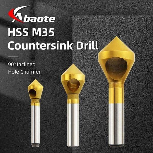 ABAOTE Countersink Drill Deburring Cutter Coated Bits Hole Metal 90 Degree Chamfering Tools 1/2/3PCS
