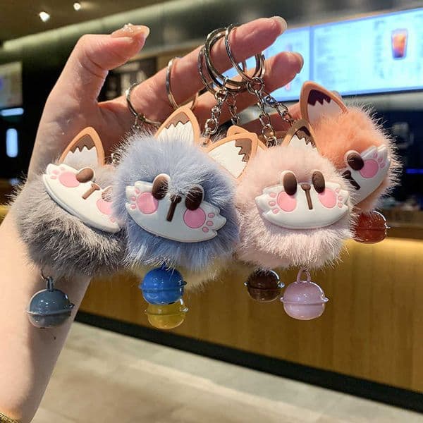 Plush Bell Cat Keychain Pendant Internet Celebrity Niche Backpack Student Best Friend Couple Doll Gift Ornament S260411