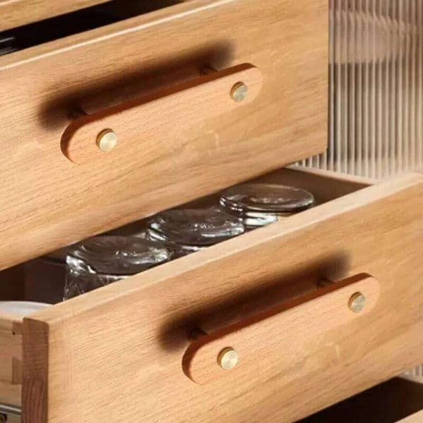 Nordic Wood Furniture Handles for Cabinets Drawer Knobs Kitchen Accessory Long Cupboard Pulls Hardware
