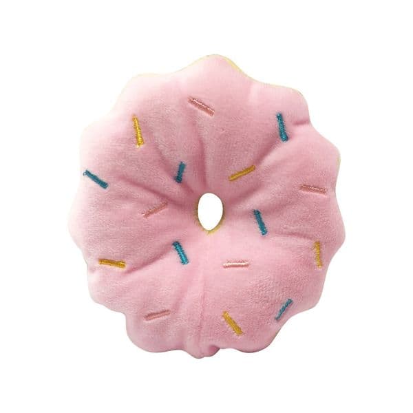 3pcs Donut Shaped Plush Dog Chew Toy with Squeaker, Anxiety Relief Comfort Toy for Puppy Teething, Heavy Duty Bite Proof Aggressive Chewers, Wholesale Pet Supplies