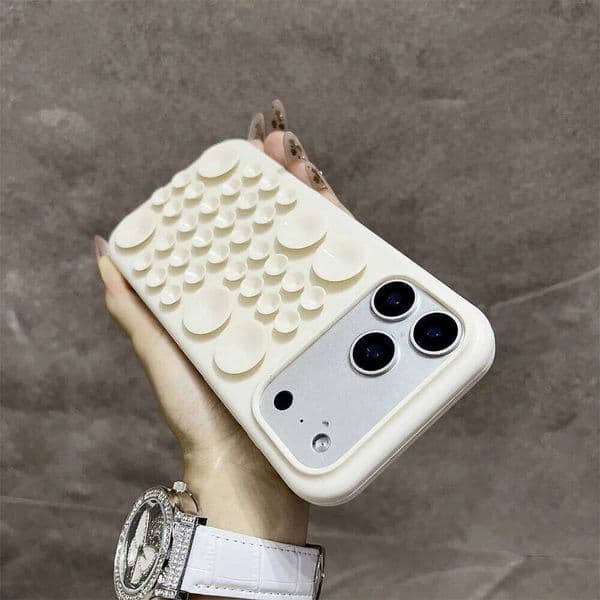 Circular Suction Cup Silicone Phone Case for iPhone 17 16 Pro 15 14 13 Max Adsorption Strong Multi Function Shockproof Cover 26L0313