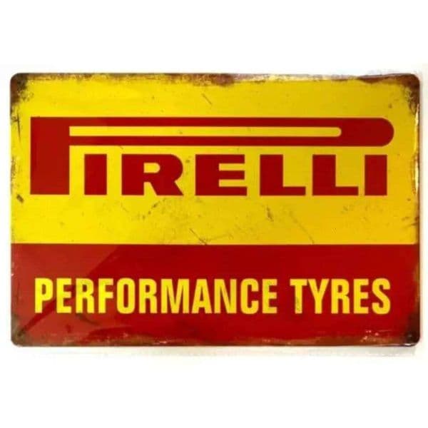 PirelliVintageTyreSign 1y Pirelli Performance Tyres Vintage Novelty Metal Sign - Retro Auto Wall Art Decor 26Y0413