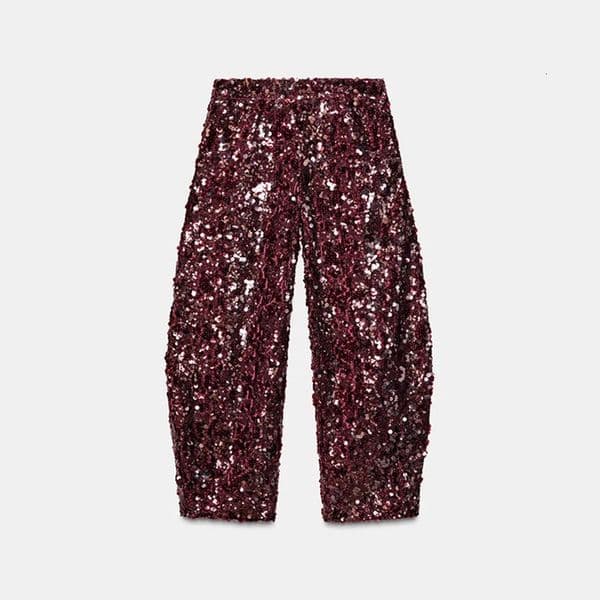 Fashion Sequin Top Pant 2 Piece Sets Women Solid Sleeveless Backless Patchwork Fur Top Loose Long Pant Suit Lady Chic Sets 260413BJ