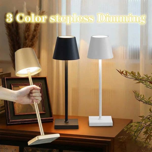 LED Table Lamp Touch Sensor Rechargeable Desktop Night Light 3 Colors Dimming Wireless Reading Lamp For Hotel Bar Bedroom Decor H260413