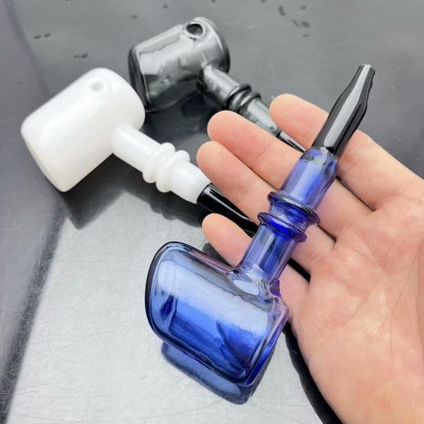 Glass Smoking pipes hookah Oil Burner Pipes Smokings Classic flat mouthed 2-wheel concave pot glass pipe from Europe and America