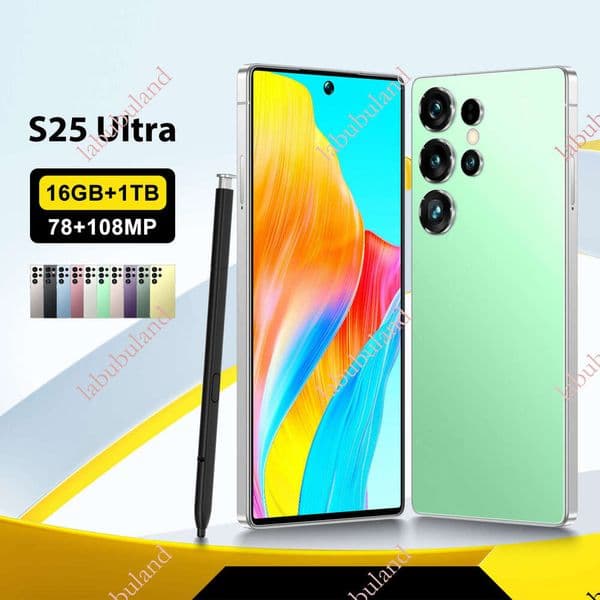 S25Ultra with built-in stylus mobile phone 7.3inch large 16+1T wholesale dropshipping full straight screen Android 15