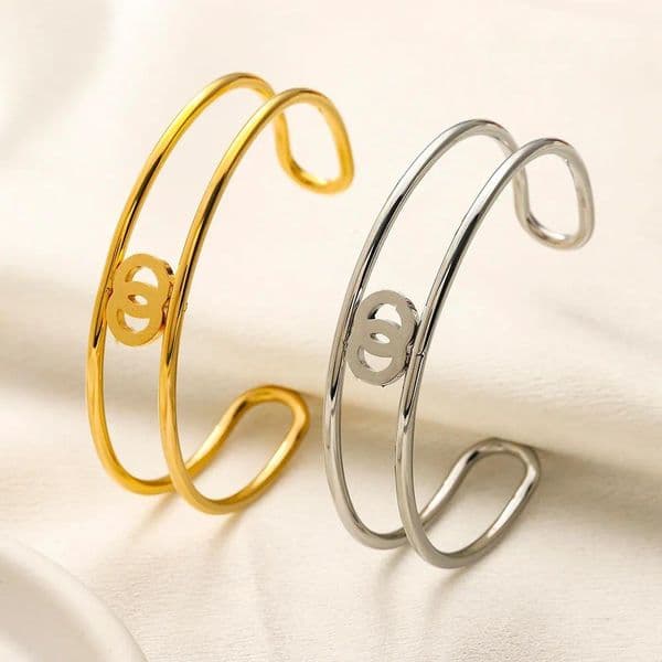 Designer Bracelet Bangle Round Letter Luxury Charm Bracelets Women Crystal Pendant Jewelry Gold Silver Plated Stainless steel Wristband Cuff Fashion Accessories