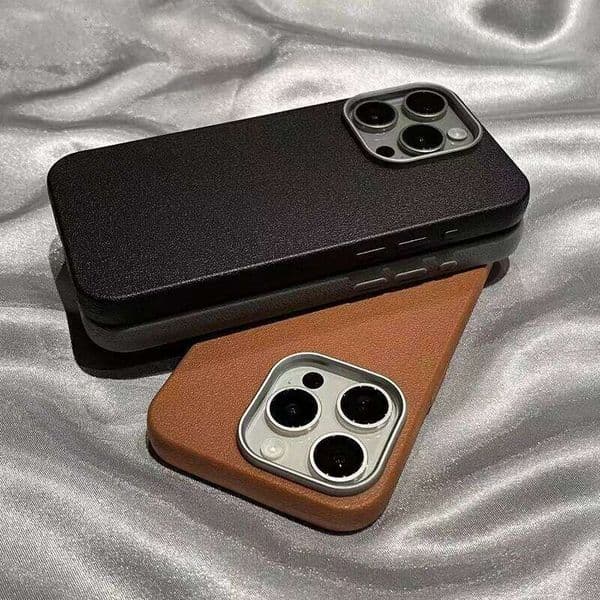Matte Litchi Texture Leather Soft Case For iPhone 17 16 16E 15 14 13 12 11 Pro Max XS XR 7 8 Plus SE2 Silicone Shockproof Cover 26L0313
