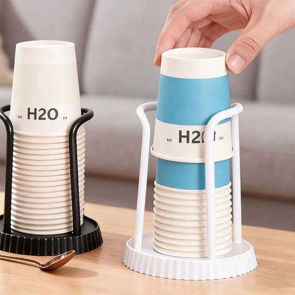 Multifunctional Disposable Paper Holder Desktop Dispenser Coffee Tea Cup Storage Rack Organizer for Home Kitchen Office