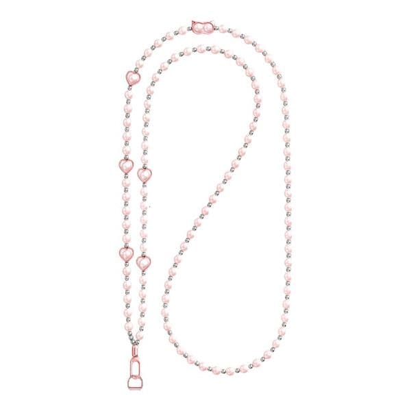 Phone lanyard for women, high-end pearl chain, long crossbody anti-loss beaded strap with spacer chain