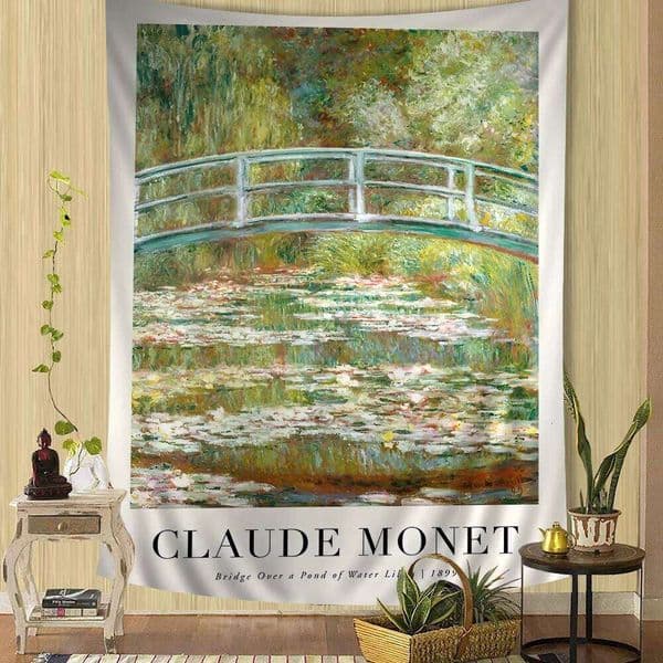 Impressionism Artist Claude Monet Chart Tapestry Bohemian Tapestries Mandala Wall Art Decor 26Y0413